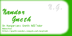 nandor gneth business card